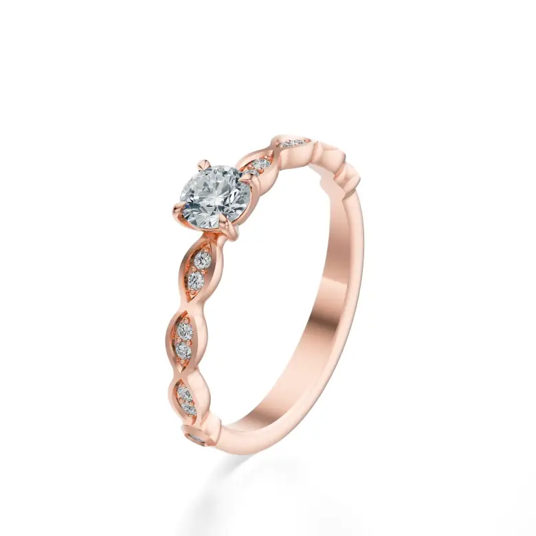 Pierścionek z różowego złota z diamentami AJPZ_133